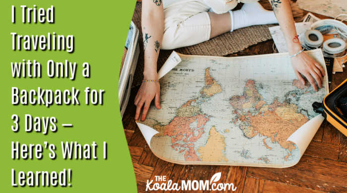 I Tried Traveling with Only a Backpack for 3 Days — Here’s What I Learned! Photo of woman looking at a map on the floor by Vlada Karpovich via Pexels.