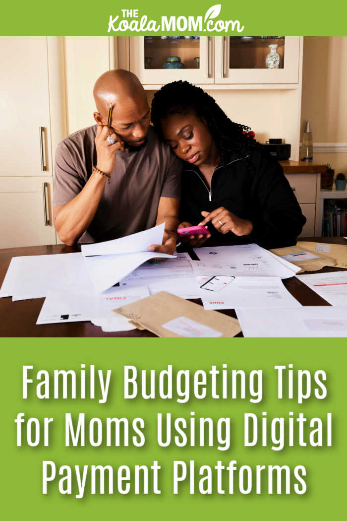 Family Budgeting Tips for Moms Using Digital Payment Platforms. Photo of black couple looking at calculator and bills by Vodafone x Rankin everyone.connected via Pexels.