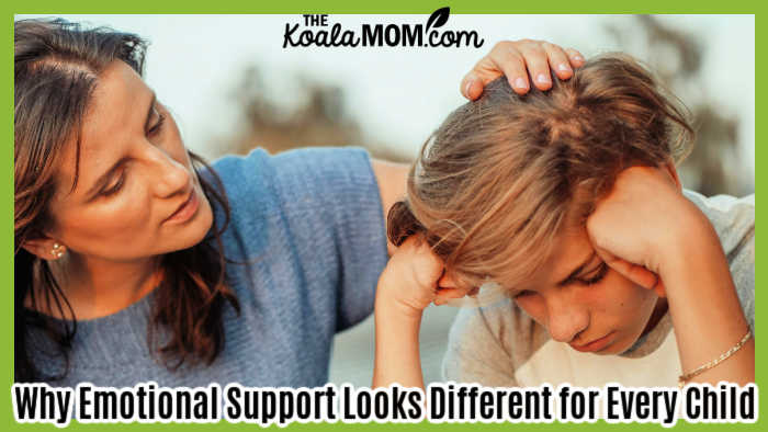 Why Emotional Support Looks Different for Every Child. Photo of mom stroking upset son's hair by Kindel Media via Pexels.